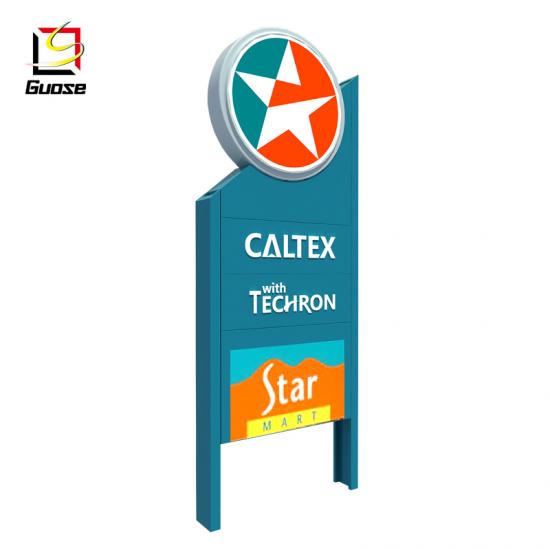 petrol pylon sign with led gas station price signboard Caltex customized